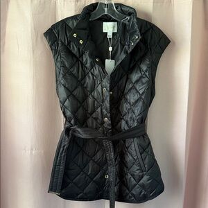 Adenna Quilted Vest with Belt